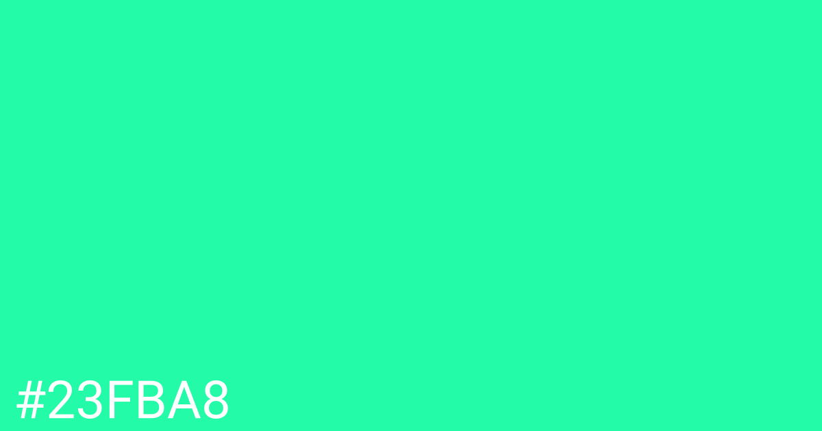 Hex color #23fba8 graphic