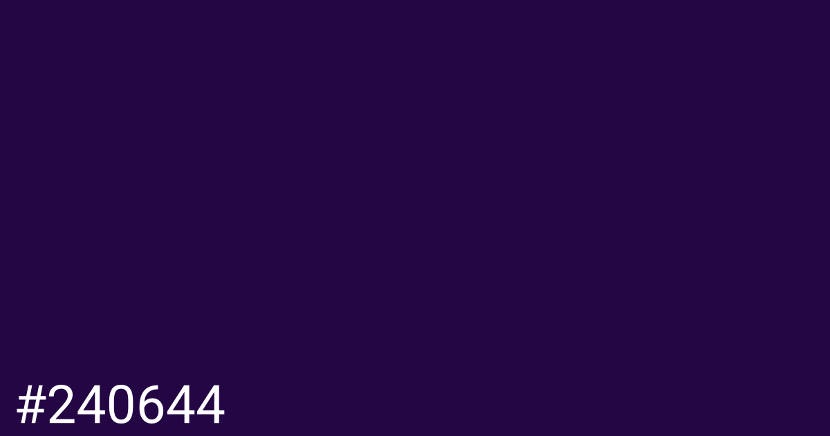 Hex color #240644 graphic