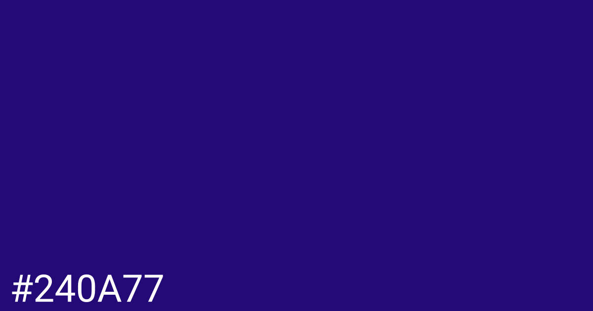 Hex color #240a77 graphic