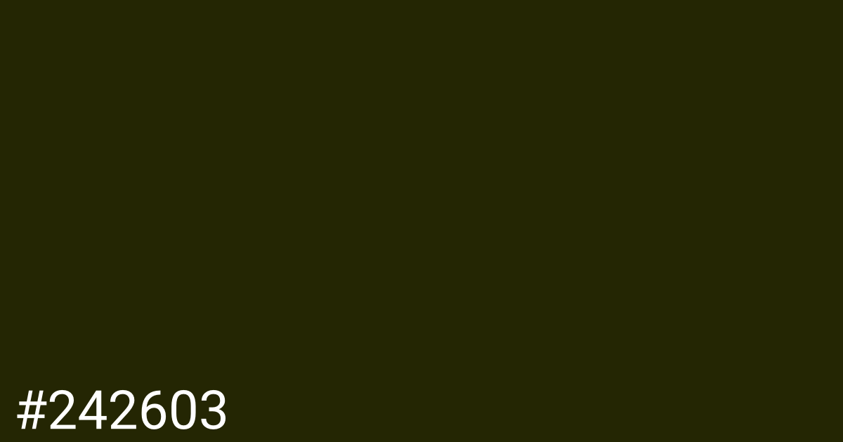 Hex color #242603 graphic