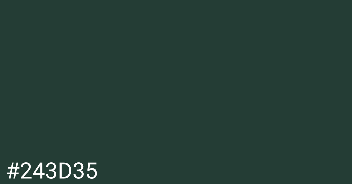 Hex color #243d35 graphic