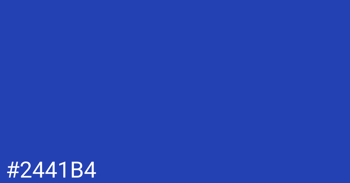 Hex color #2441b4 graphic