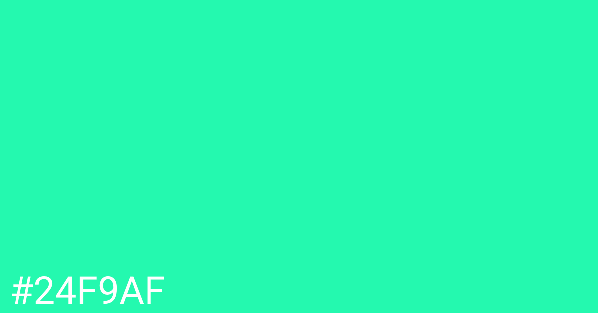 Hex color #24f9af graphic