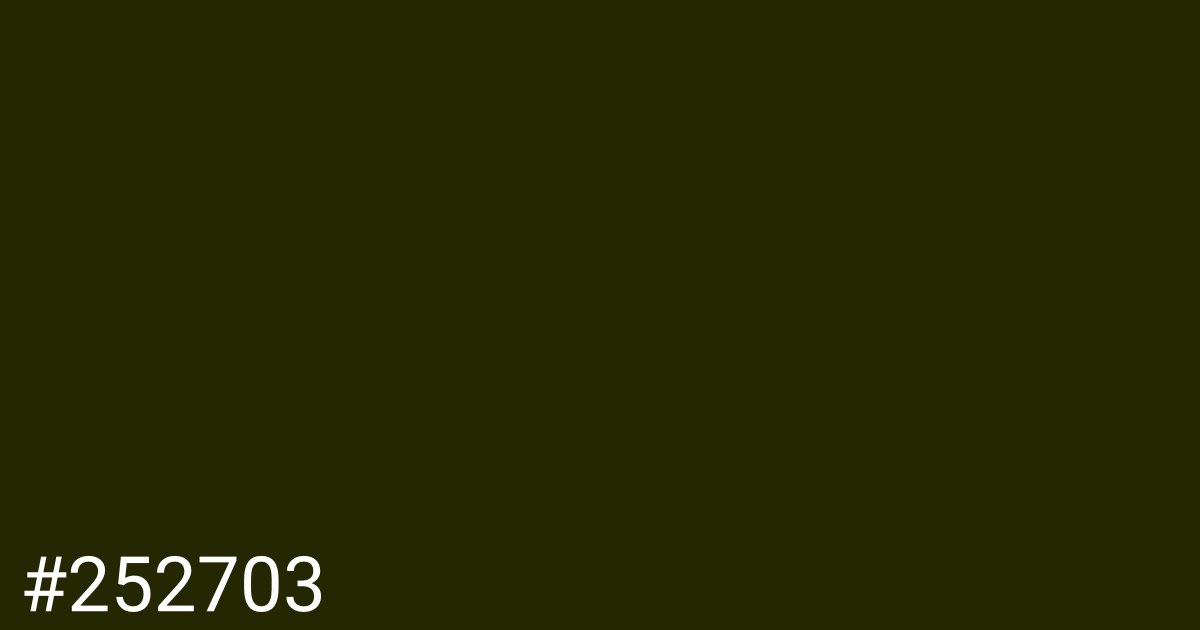 Hex color #252703 graphic