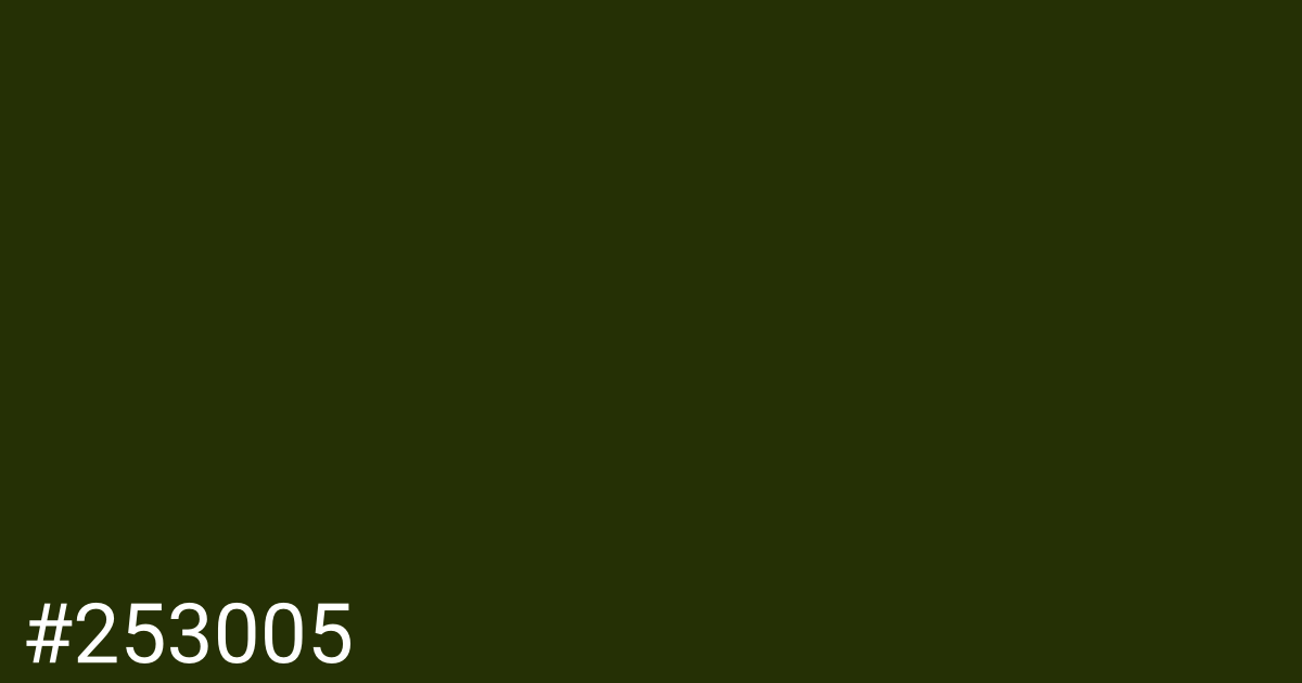 Hex color #253005 graphic