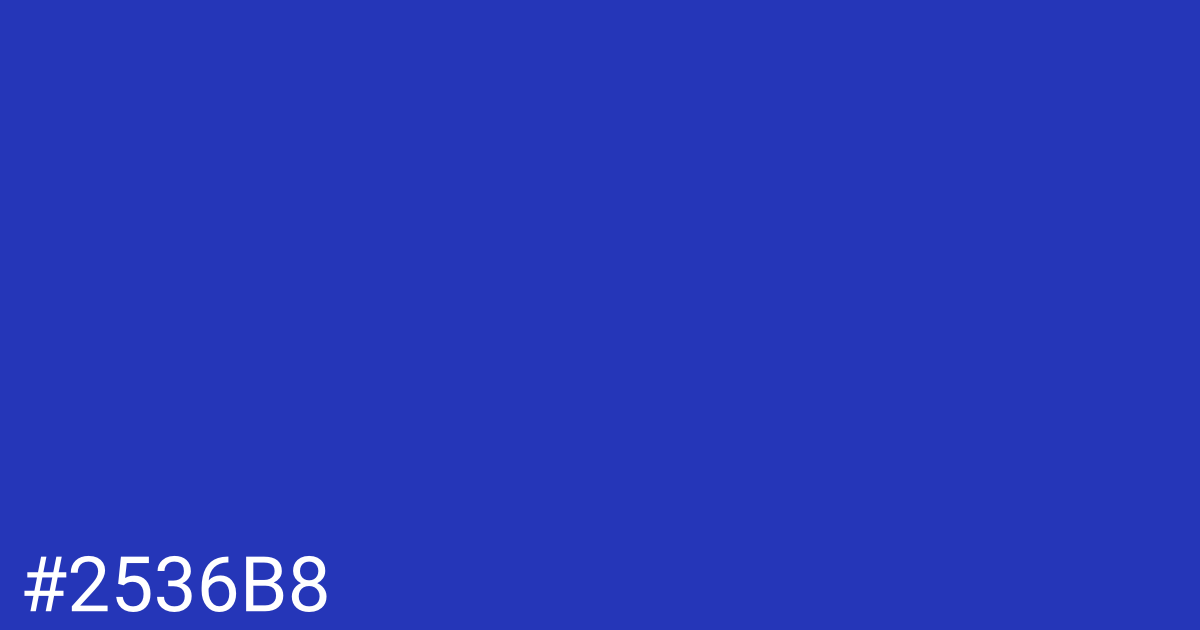 Hex color #2536b8 graphic