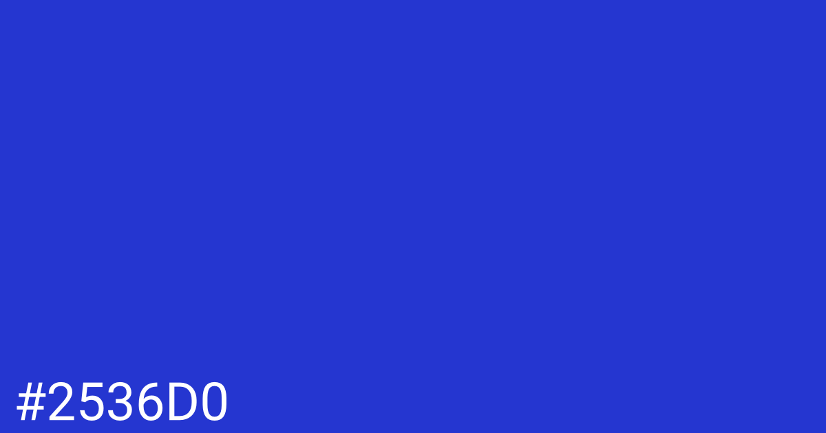 Hex color #2536d0 graphic