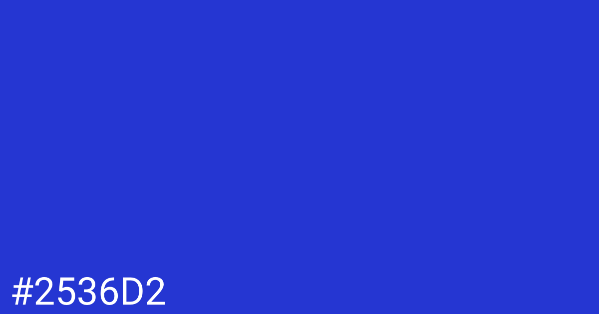 Hex color #2536d2 graphic