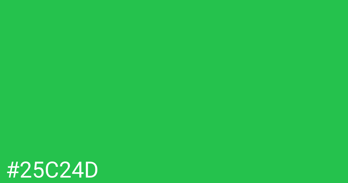 Hex color #25c24d graphic