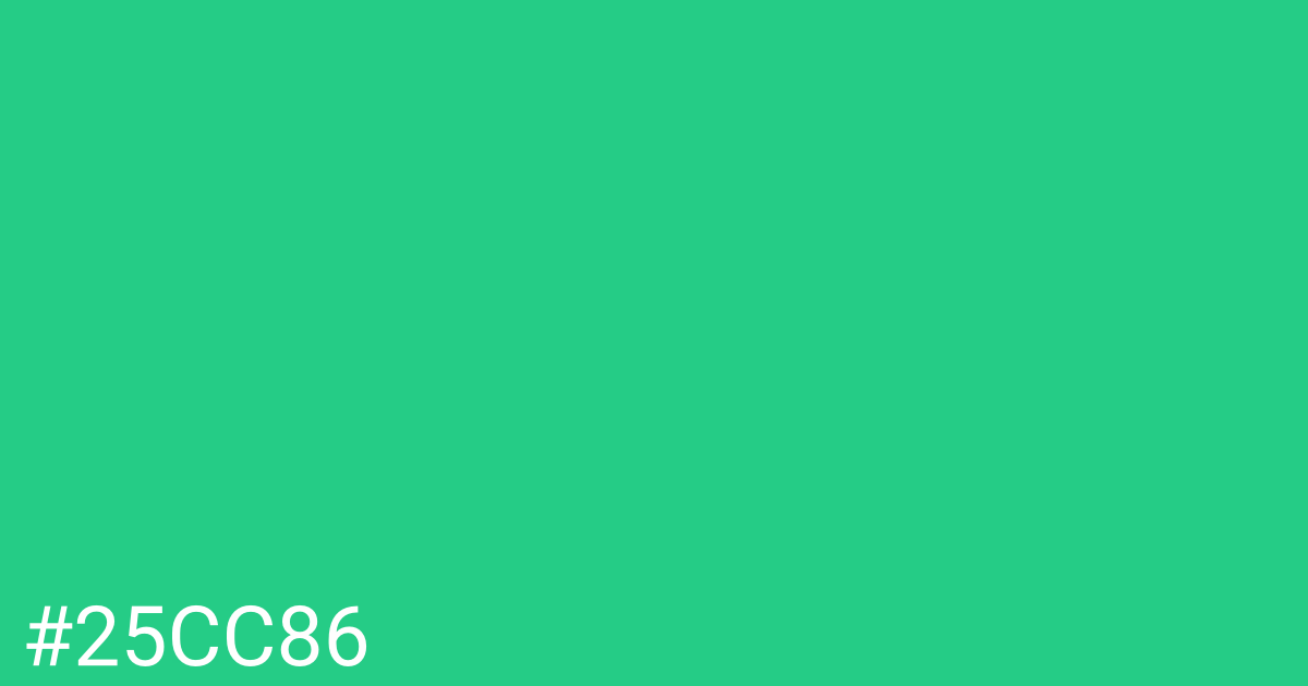 Hex color #25cc86 graphic
