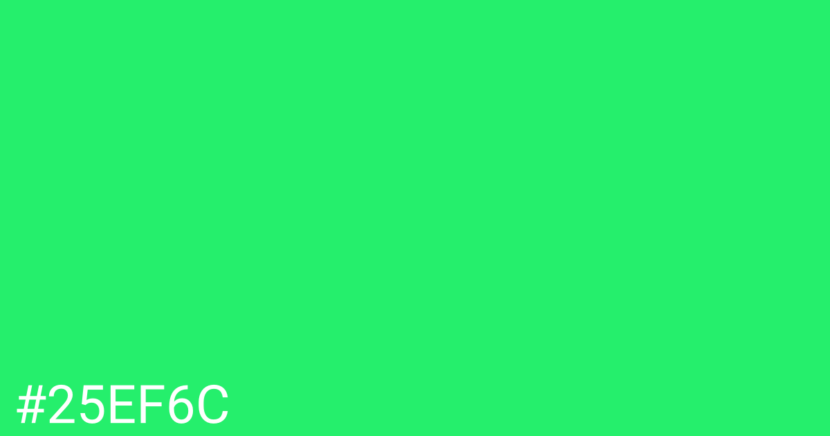 Hex color #25ef6c graphic