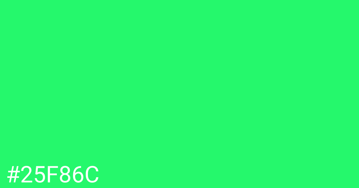 Hex color #25f86c graphic