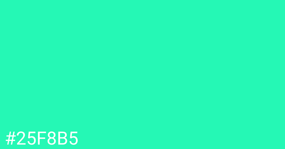 Hex color #25f8b5 graphic