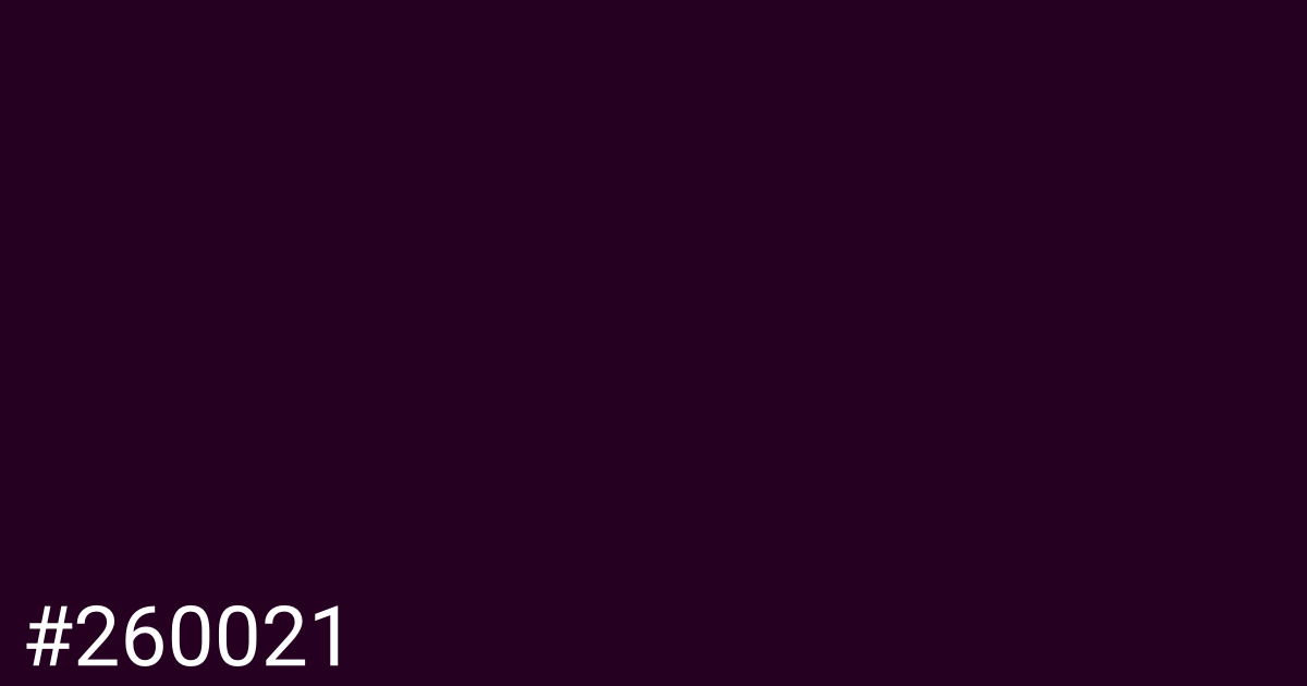 Hex color #260021 graphic