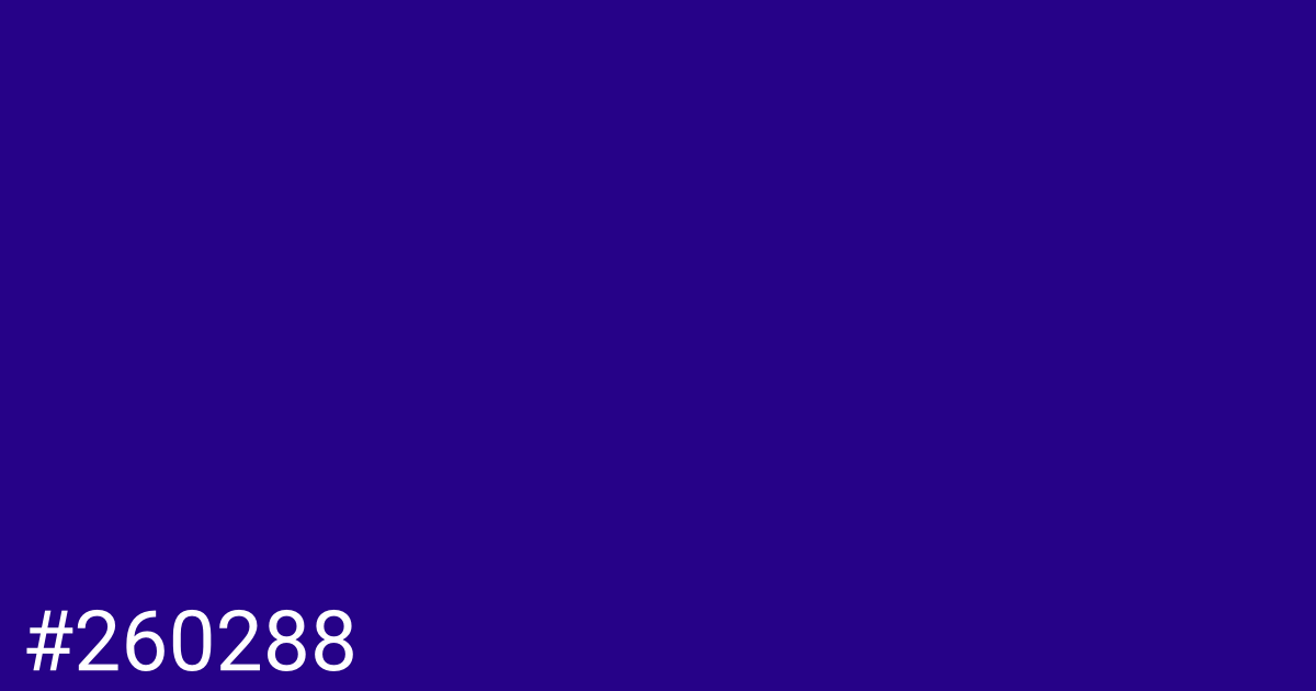 Hex color #260288 graphic