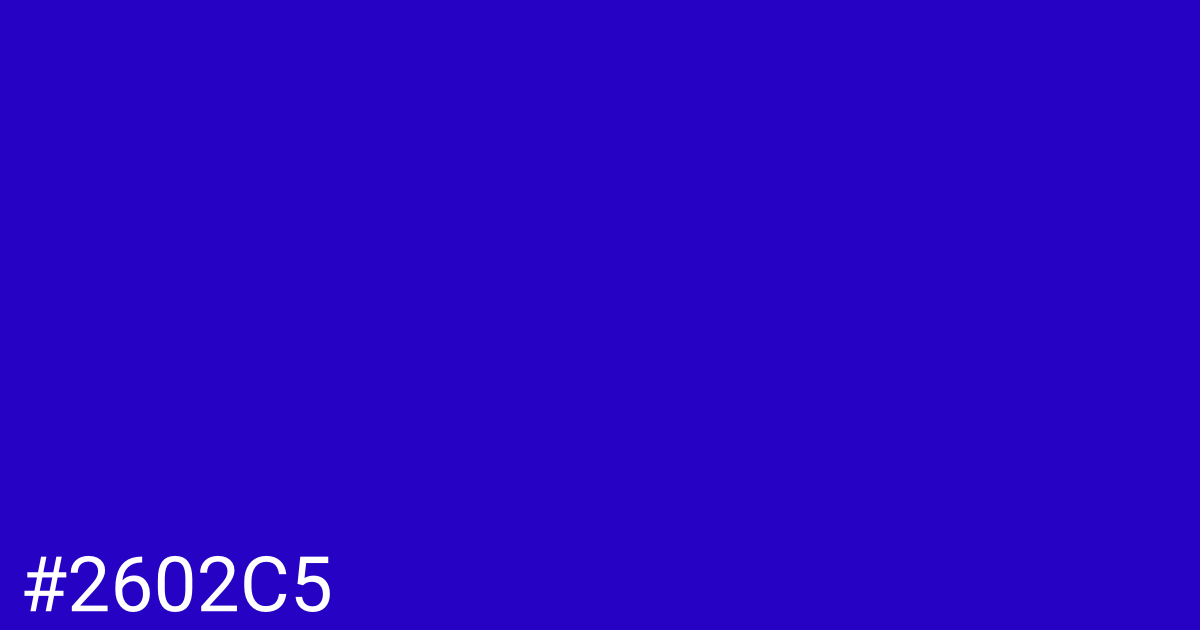 Hex color #2602c5 graphic