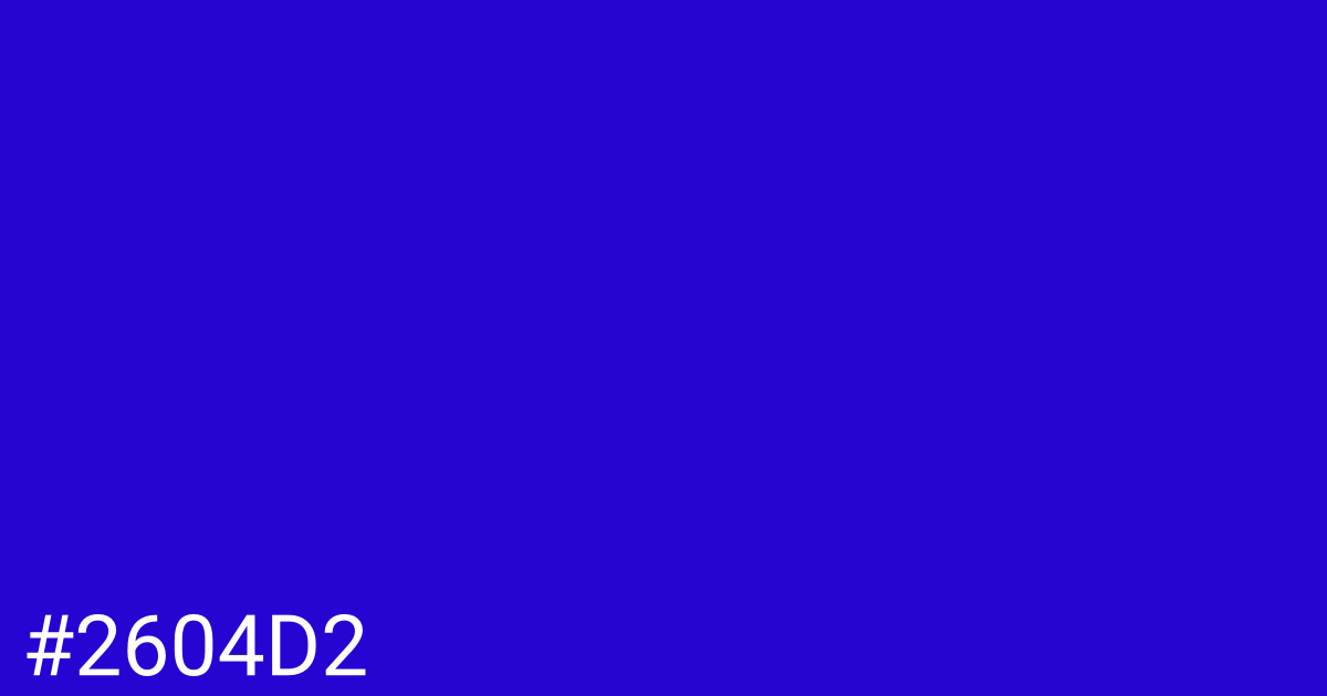 Hex color #2604d2 graphic