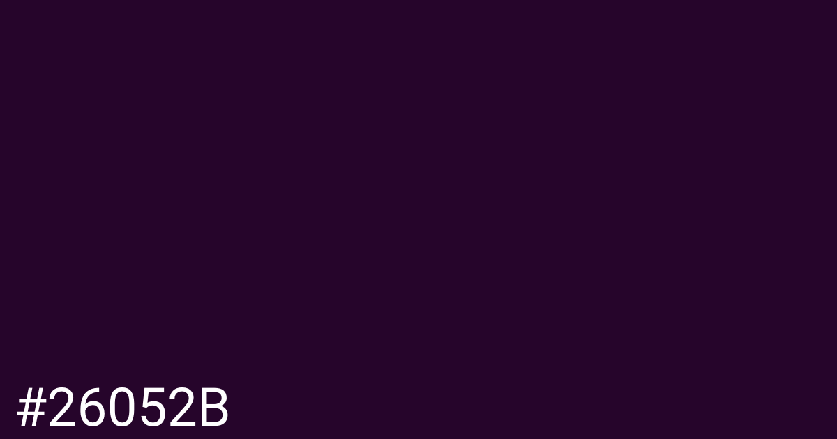 Hex color #26052b graphic