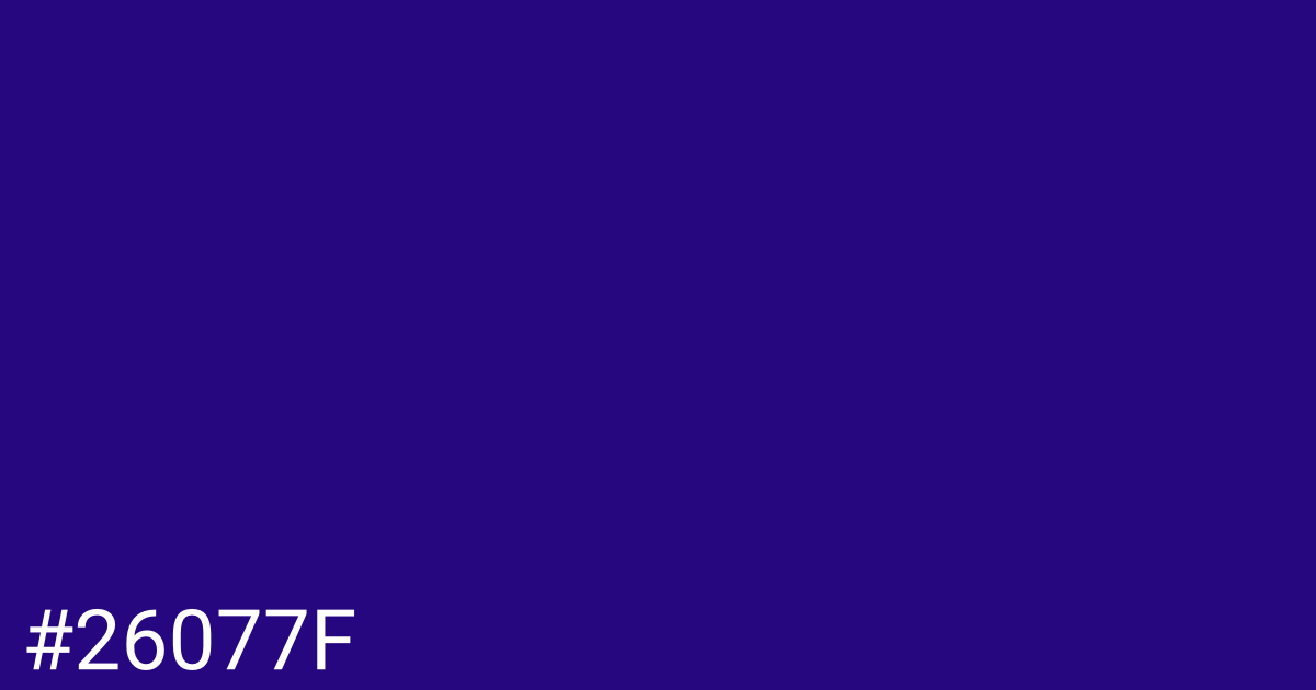 Hex color #26077f graphic