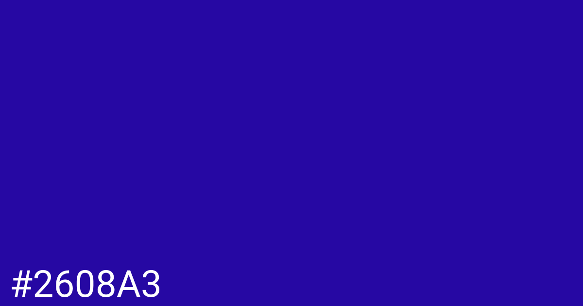 Hex color #2608a3 graphic