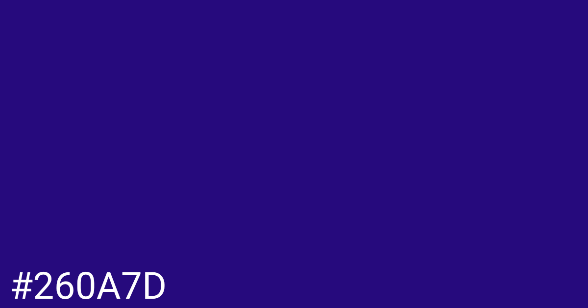 Hex color #260a7d graphic