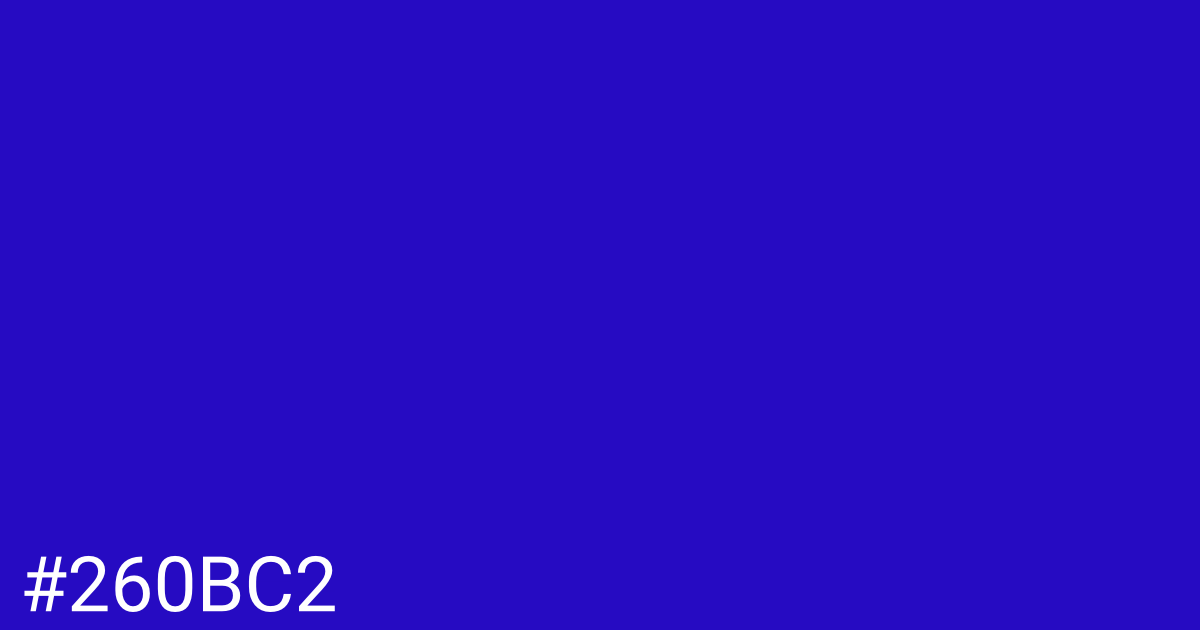 Hex color #260bc2 graphic