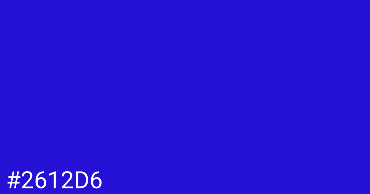 Hex color #2612d6 graphic