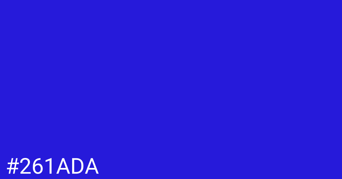Hex color #261ada graphic