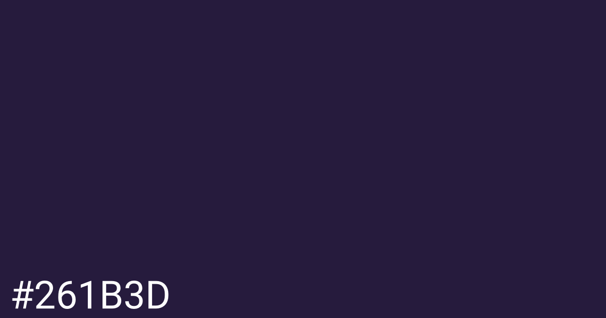 Hex color #261b3d graphic