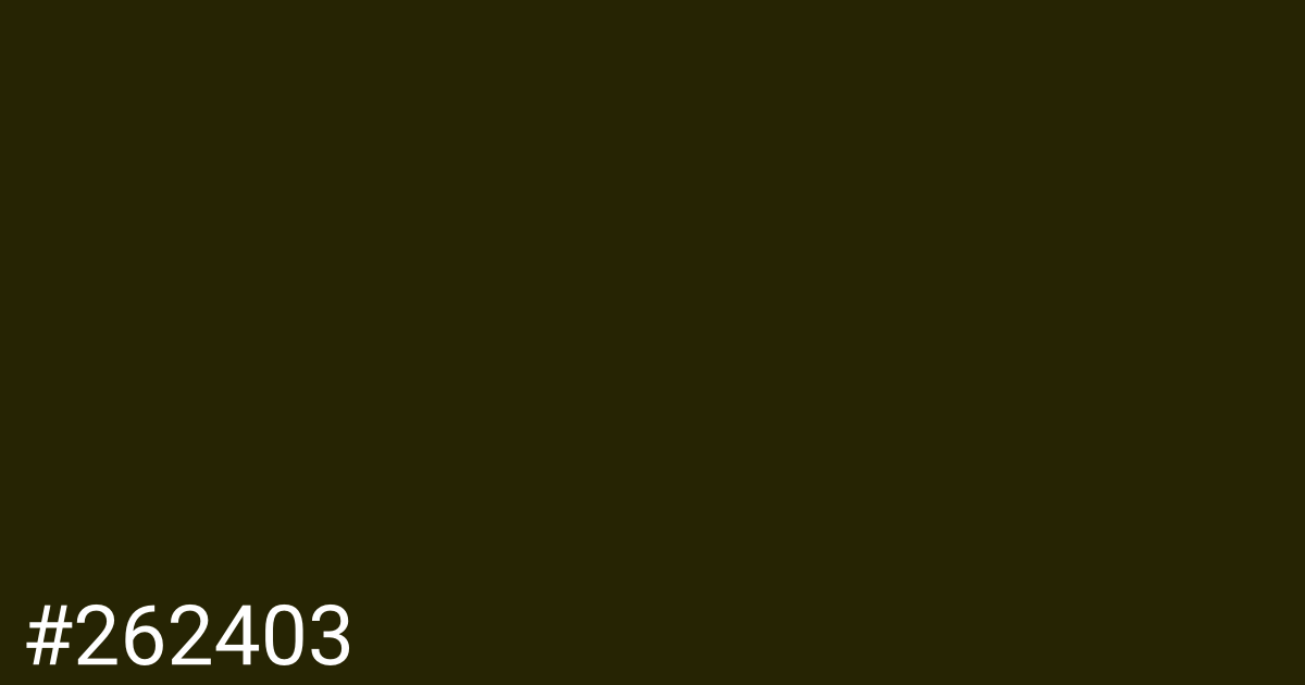 Hex color #262403 graphic