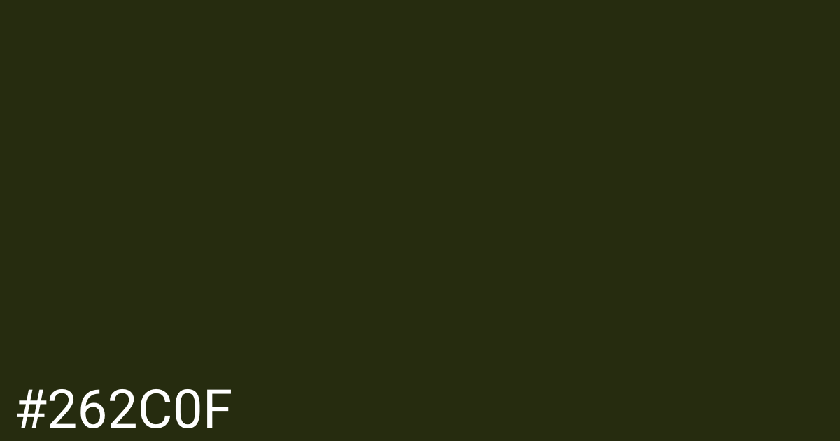 Hex color #262c0f graphic