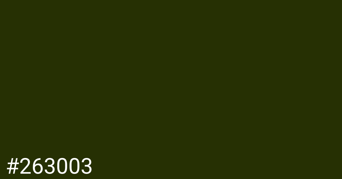 Hex color #263003 graphic