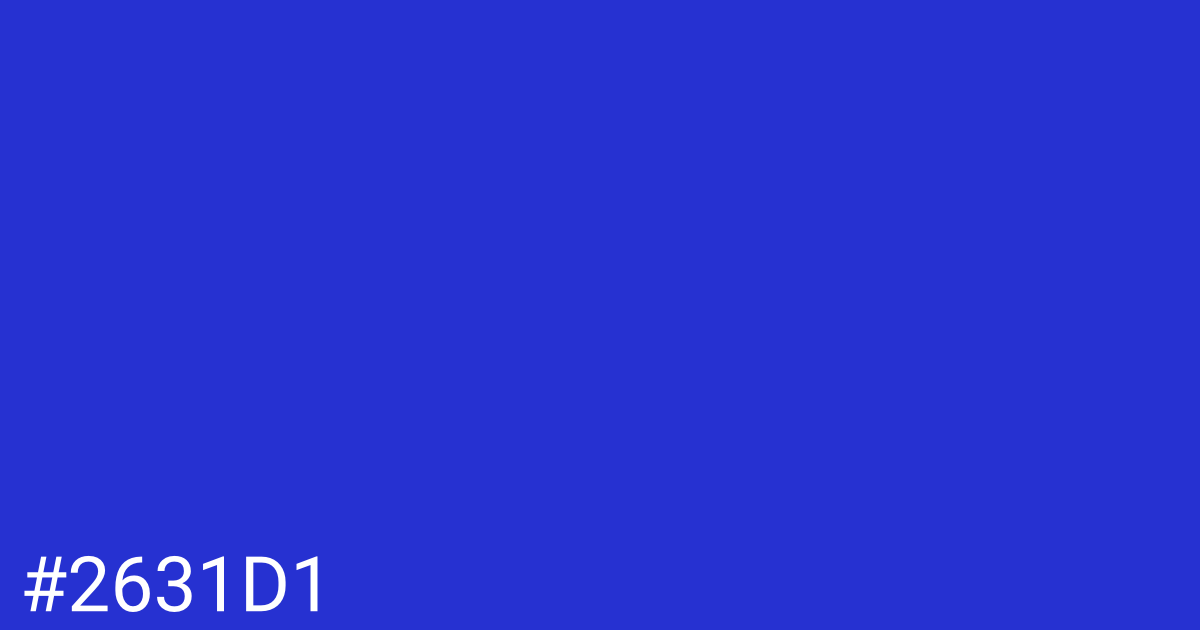 Hex color #2631d1 graphic