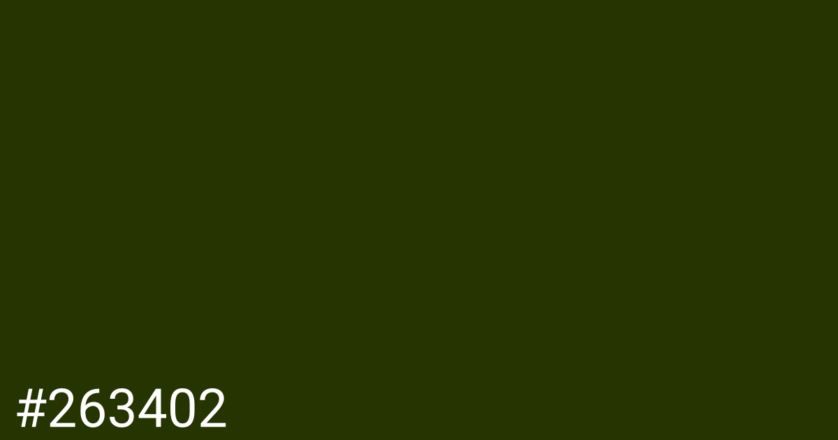 Hex color #263402 graphic