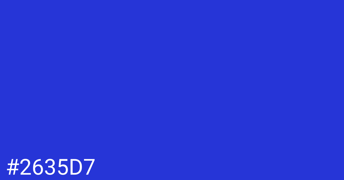 Hex color #2635d7 graphic