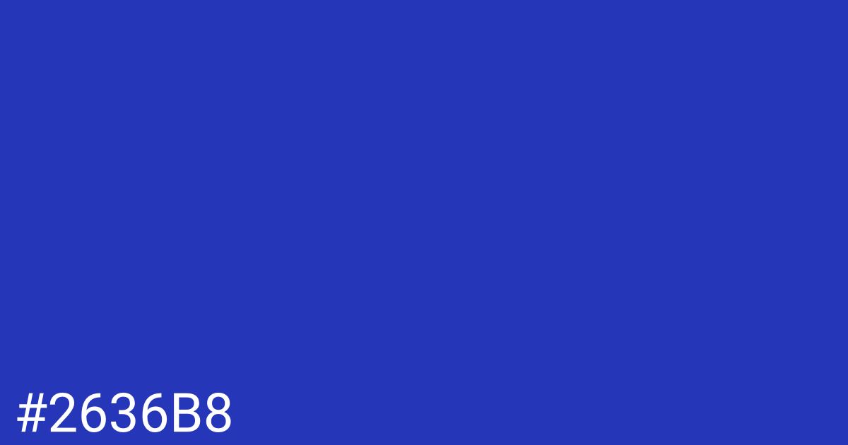 Hex color #2636b8 graphic