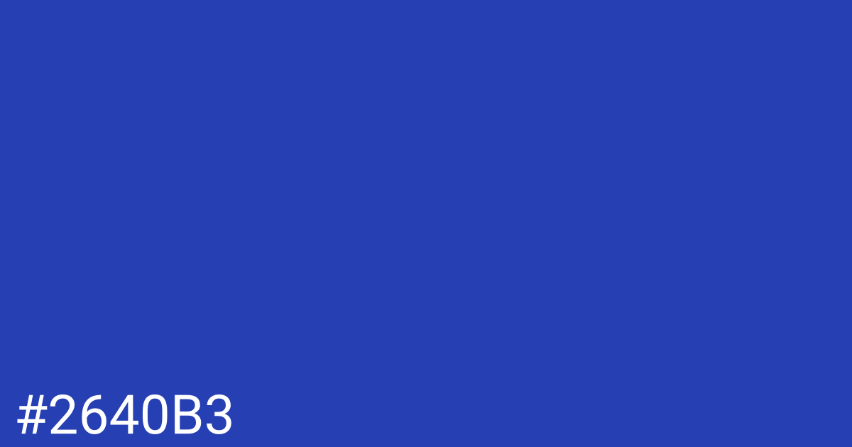 Hex color #2640b3 graphic