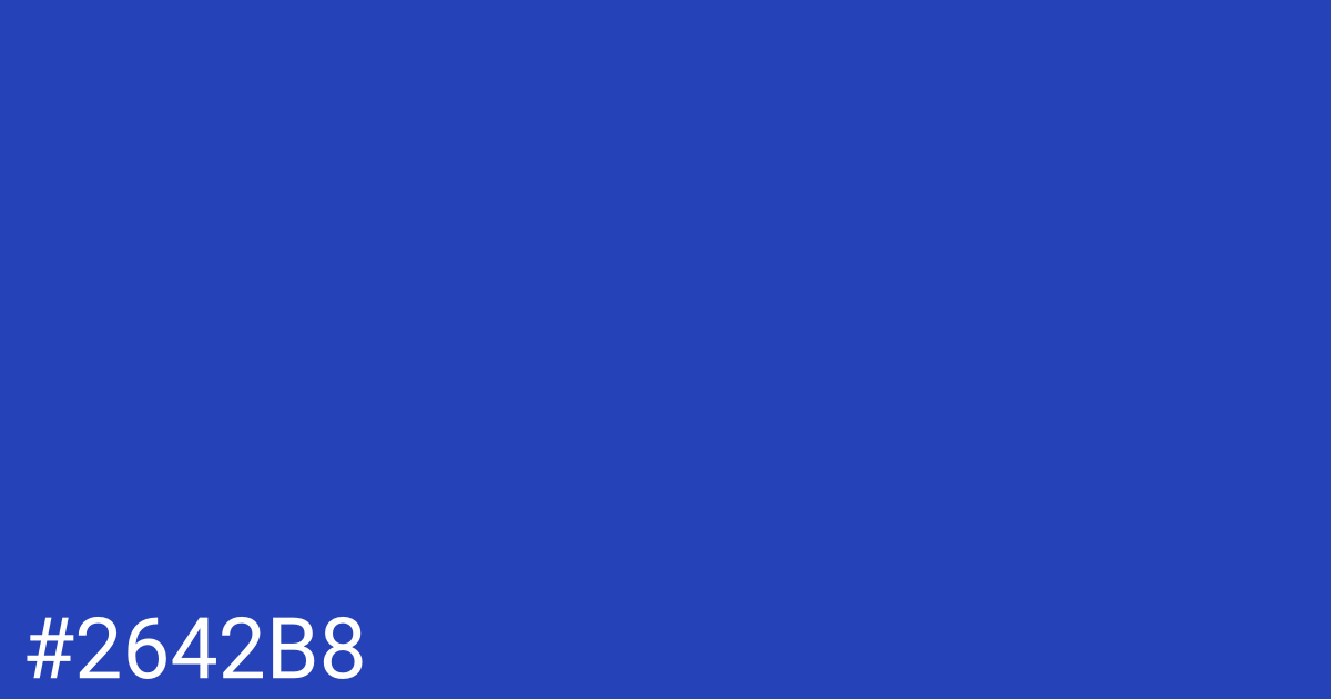 Hex color #2642b8 graphic