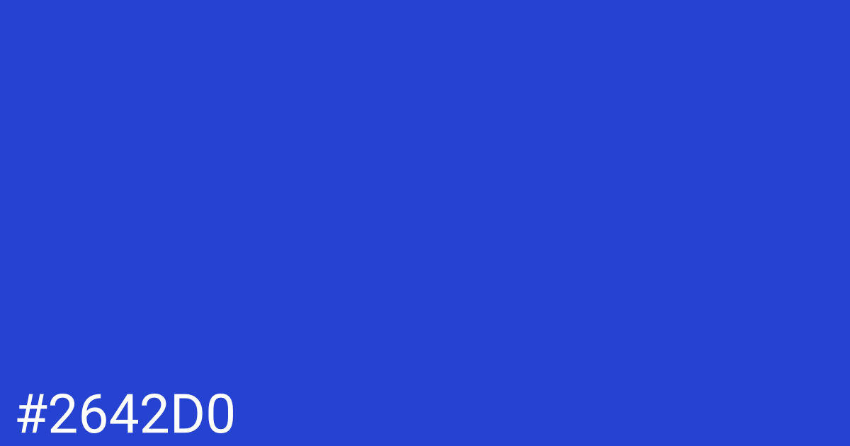 Hex color #2642d0 graphic