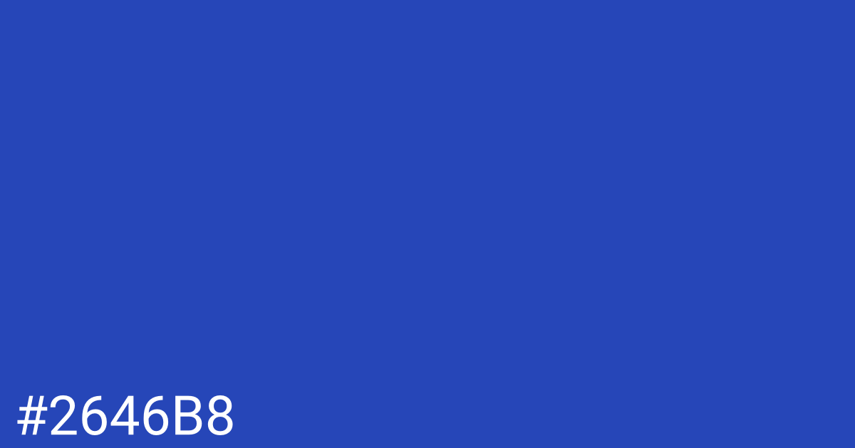 Hex color #2646b8 graphic