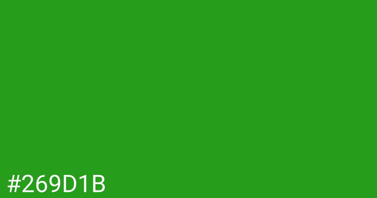 Hex color #269d1b graphic