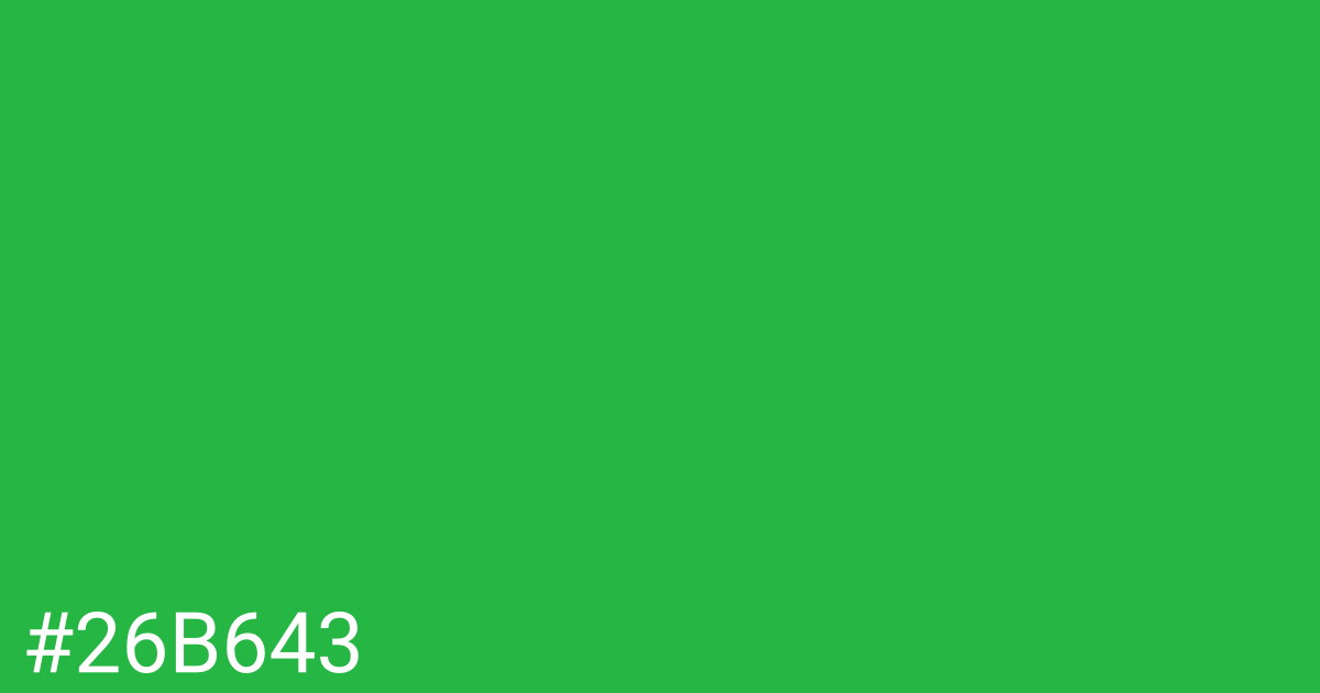 Hex color #26b643 graphic