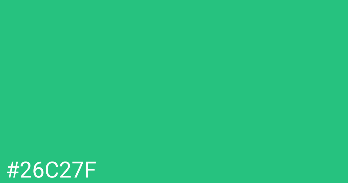 Hex color #26c27f graphic