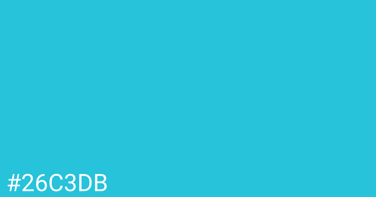 Hex color #26c3db graphic