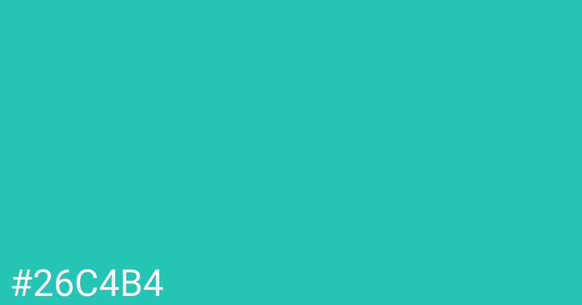 Hex color #26c4b4 graphic