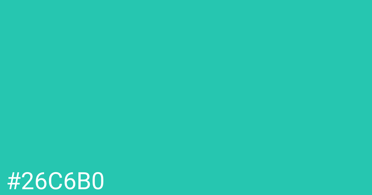 Hex color #26c6b0 graphic