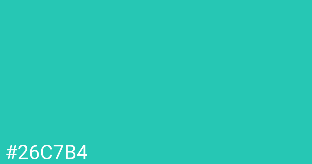 Hex color #26c7b4 graphic