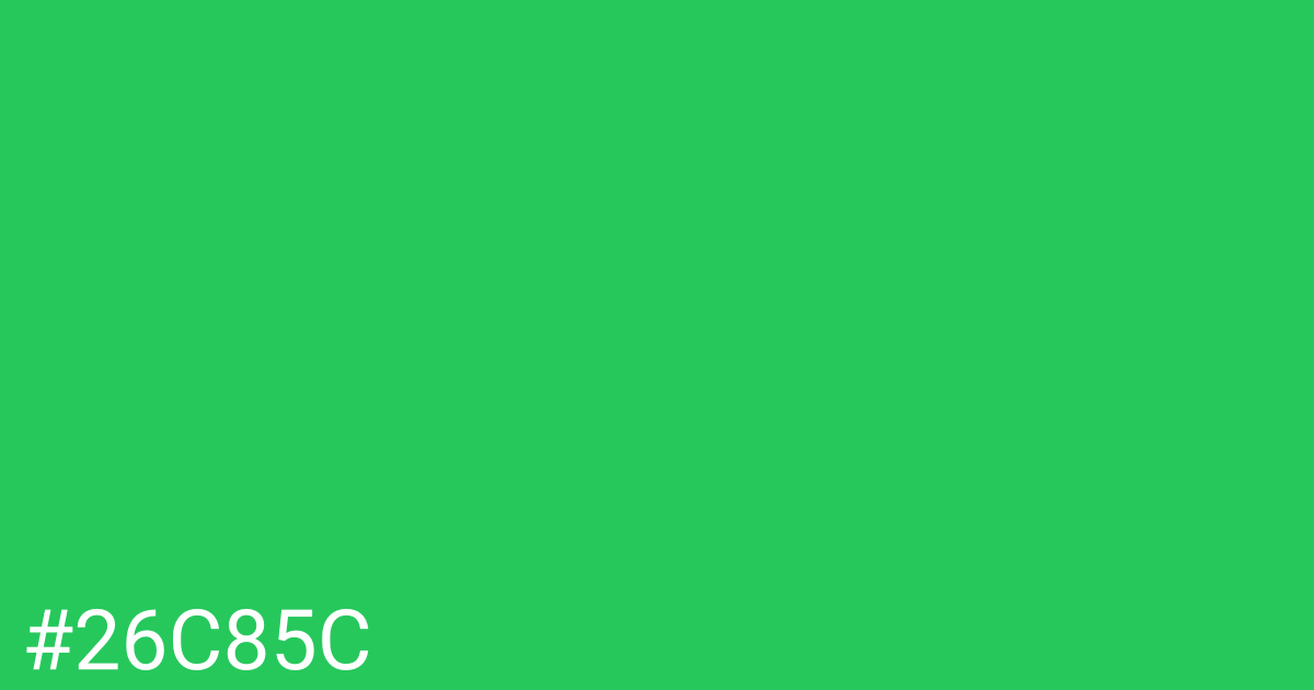 Hex color #26c85c graphic