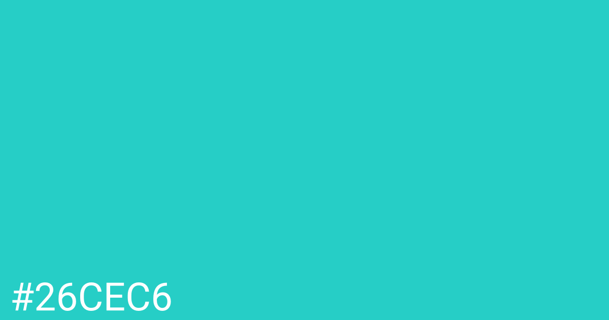 Hex color #26cec6 graphic