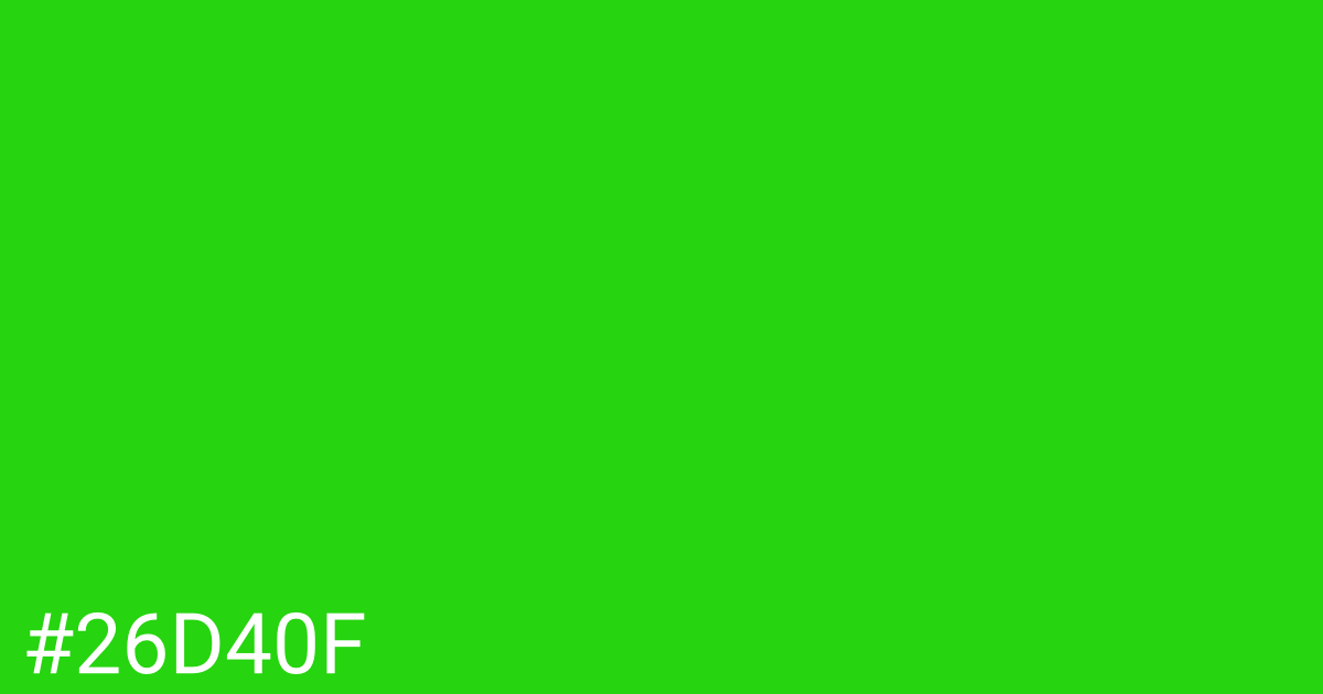Hex color #26d40f graphic